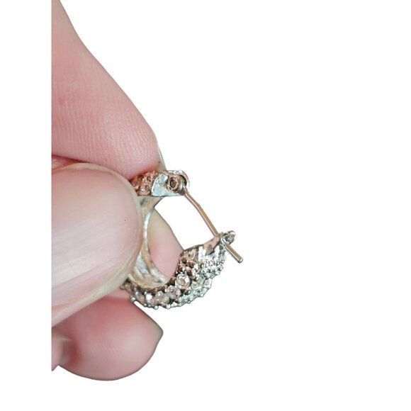 Vintage Monet Crystal Hoop Earring - Picture 6 of 8